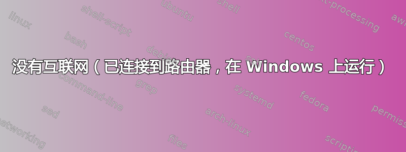 没有互联网（已连接到路由器，在 Windows 上运行）