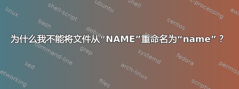 为什么我不能将文件从“NAME”重命名为“name”？