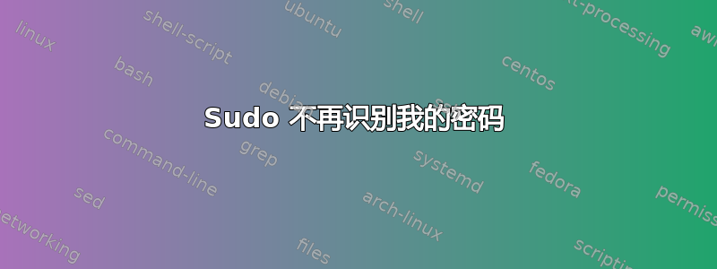 Sudo 不再识别我的密码