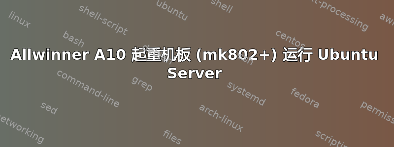 Allwinner A10 起重机板 (mk802+) 运行 Ubuntu Server