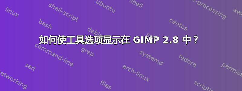 如何使工具选项显示在 GIMP 2.8 中？