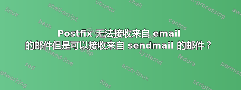 Postfix 无法接收来自 email 的邮件但是可以接收来自 sendmail 的邮件？