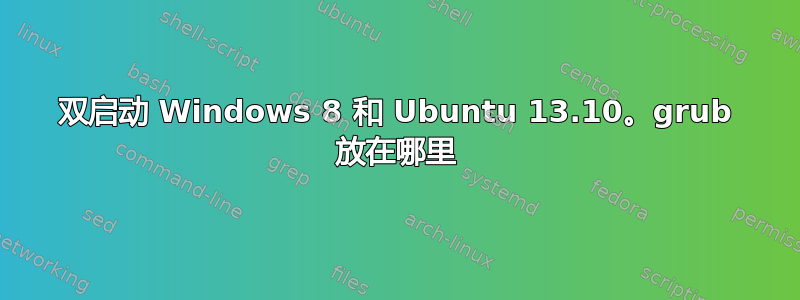 双启动 Windows 8 和 Ubuntu 13.10。grub 放在哪里