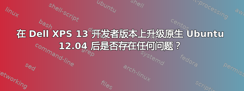 在 Dell XPS 13 开发者版本上升级原生 Ubuntu 12.04 后是否存在任何问题？