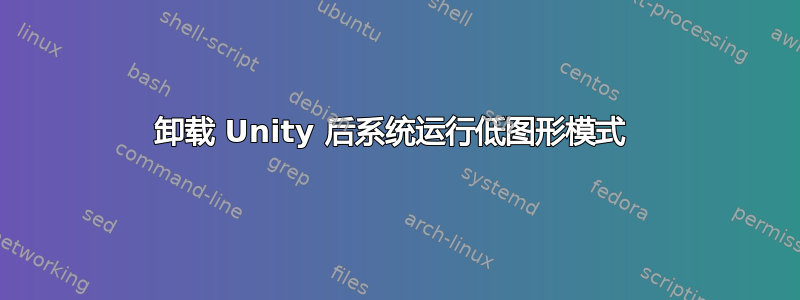 卸载 Unity 后系统运行低图形模式 