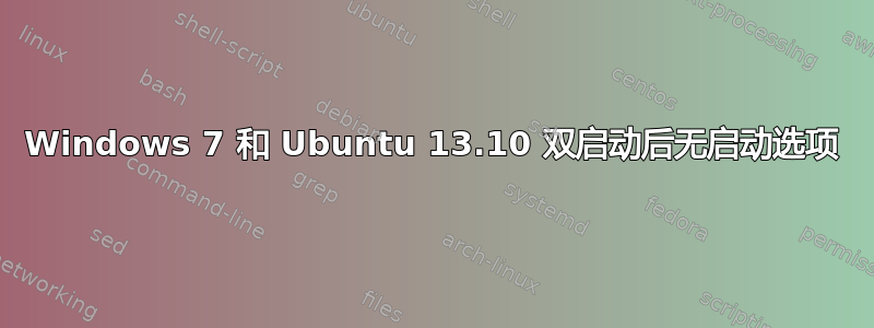 Windows 7 和 Ubuntu 13.10 双启动后无启动选项