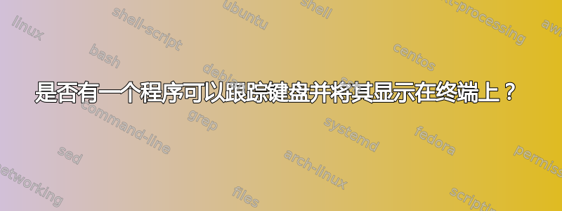 是否有一个程序可以跟踪键盘并将其显示在终端上？