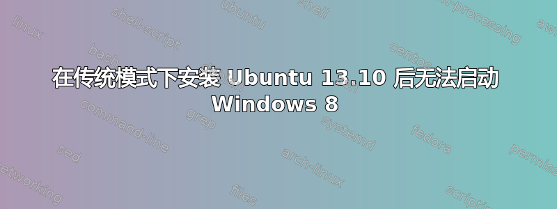 在传统模式下安装 Ubuntu 13.10 后无法启动 Windows 8