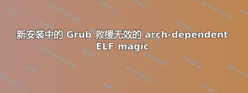 新安装中的 Grub 救援无效的 arch-dependent ELF magic