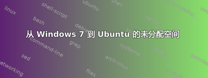 从 Windows 7 到 Ubuntu 的未分配空间