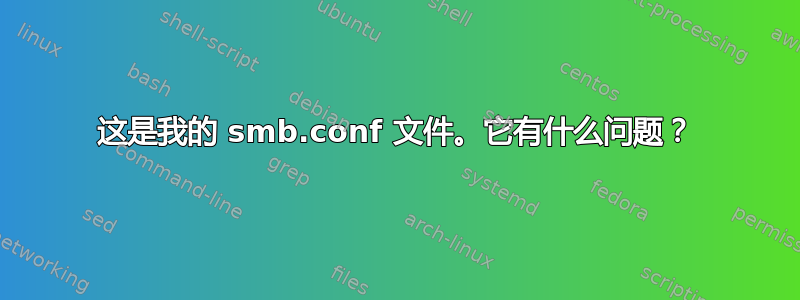 这是我的 smb.conf 文件。它有什么问题？