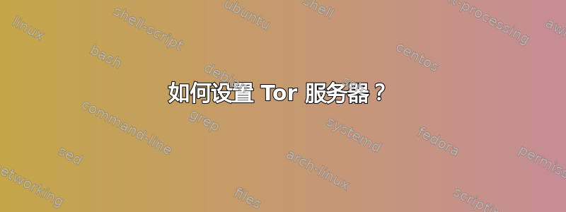 如何设置 Tor 服务器？