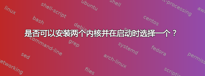 是否可以安装两个内核并在启动时选择一个？