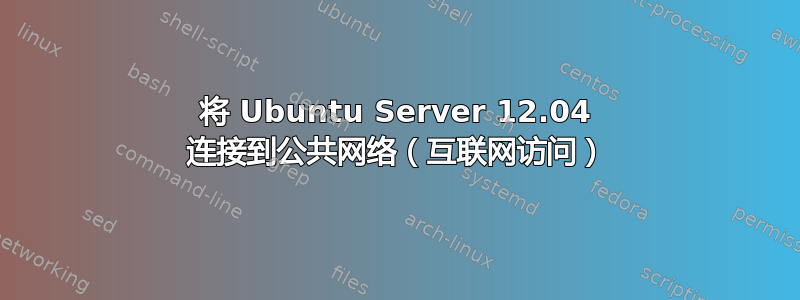 将 Ubuntu Server 12.04 连接到公共网络（互联网访问）