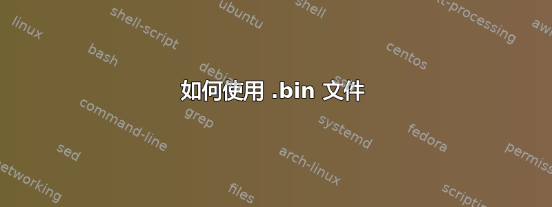 如何使用 .bin 文件