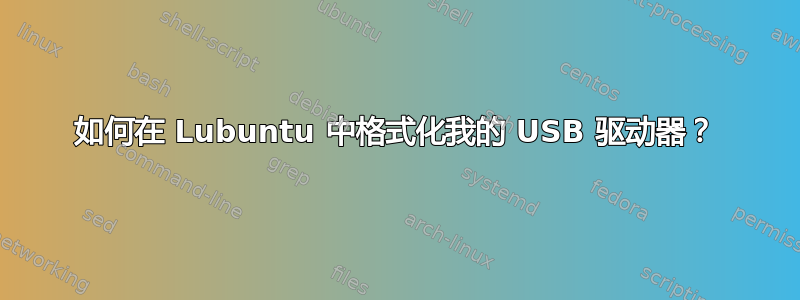 如何在 Lubuntu 中格式化我的 USB 驱动器？