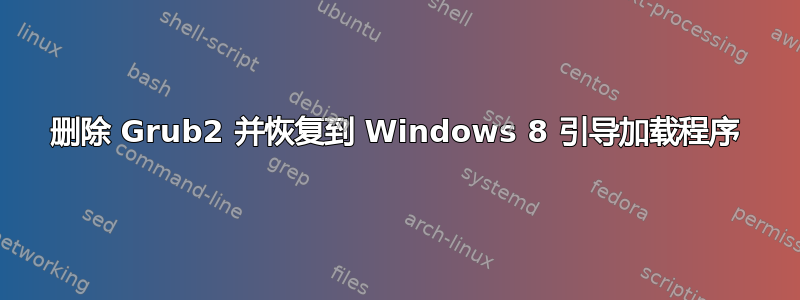 删除 Grub2 并恢复到 Windows 8 引导加载程序