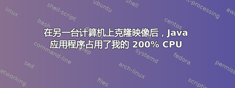 在另一台计算机上克隆映像后，Java 应用程序占用了我的 200% CPU