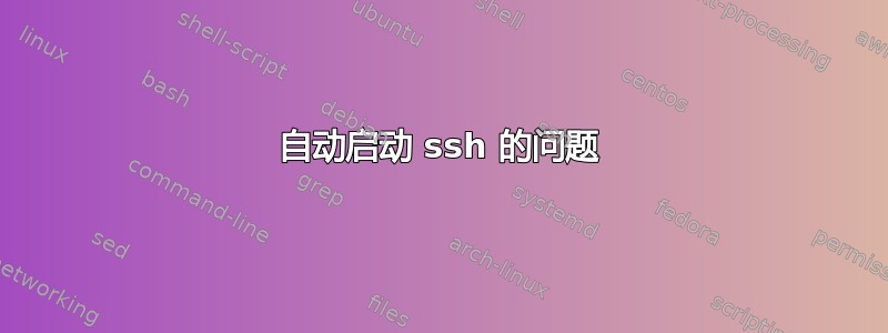 自动启动 ssh 的问题