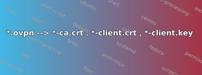 *.ovpn --> *-ca.crt，*-client.crt，*-client.key