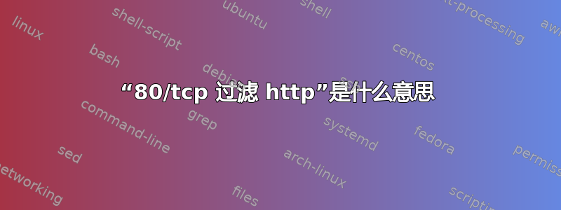 “80/tcp 过滤 http”是什么意思