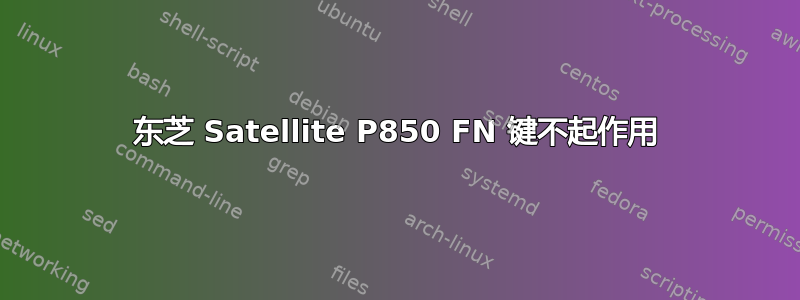 东芝 Satellite P850 FN 键不起作用