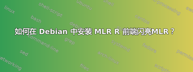 如何在 Debian 中安装 MLR R 前端闪亮MLR？