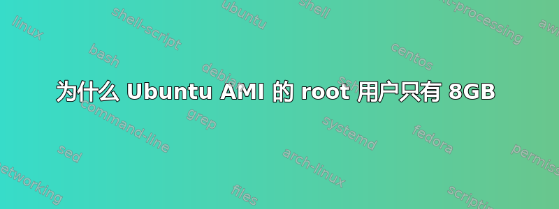 为什么 Ubuntu AMI 的 root 用户只有 8GB