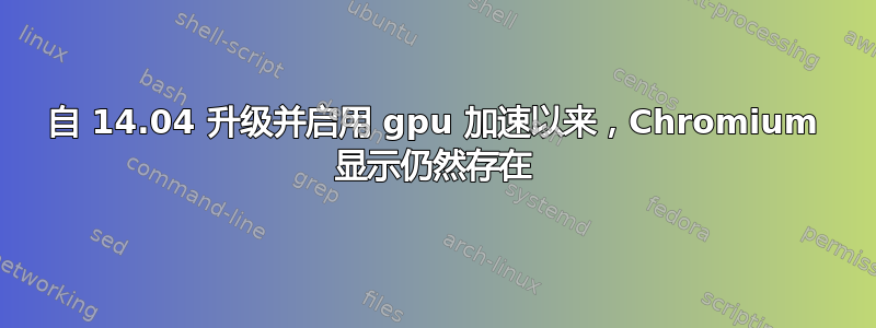 自 14.04 升级并启用 gpu 加速以来，Chromium 显示仍然存在