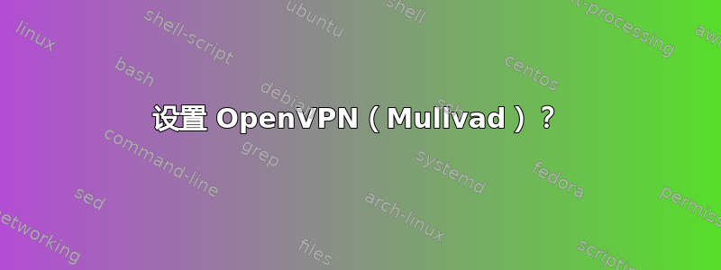 设置 OpenVPN（Mullvad）？