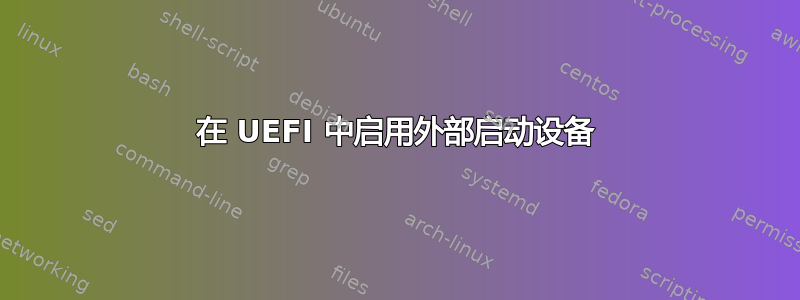 在 UEFI 中启用外部启动设备