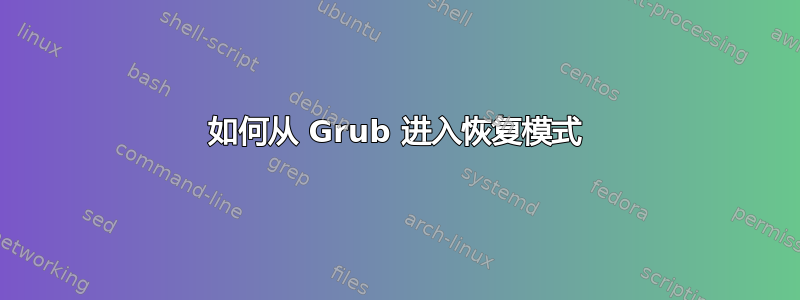 如何从 Grub 进入恢复模式