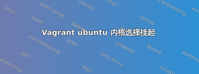 Vagrant ubuntu 内核选择挂起