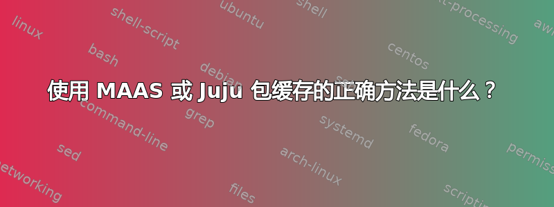 使用 MAAS 或 Juju 包缓存的正确方法是什么？