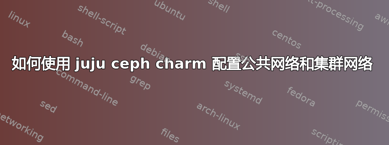 如何使用 juju ceph charm 配置公共网络和集群网络