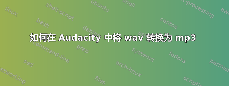 如何在 Audacity 中将 wav 转换为 mp3