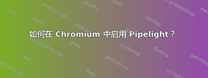 如何在 Chromium 中启用 Pipelight？