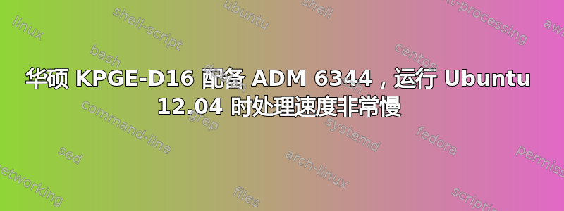 华硕 KPGE-D16 配备 ADM 6344，运行 Ubuntu 12.04 时处理速度非常慢