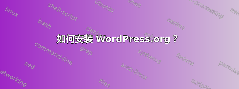 如何安装 WordPress.org？