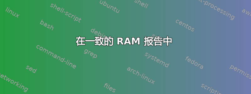 在一致的 RAM 报告中