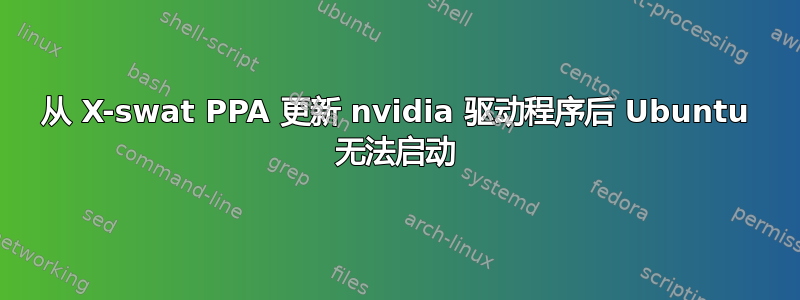 从 X-swat PPA 更新 nvidia 驱动程序后 Ubuntu 无法启动