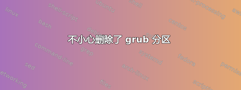 不小心删除了 grub 分区