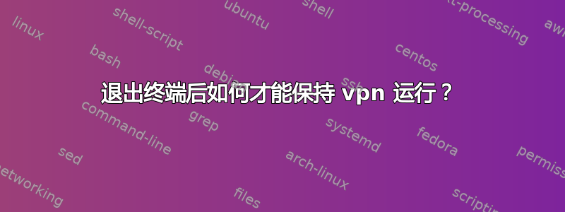 退出终端后如何才能保持 vpn 运行？