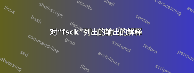 对“fsck”列出的输出的解释