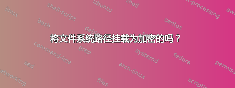 将文件系统路径挂载为加密的吗？