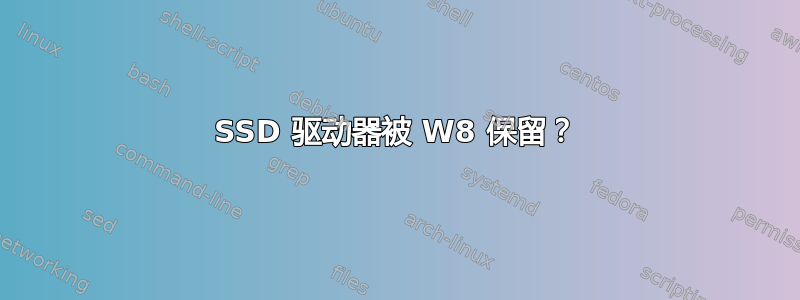 SSD 驱动器被 W8 保留？