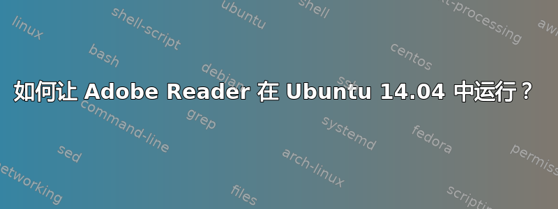 如何让 Adob​​e Reader 在 Ubuntu 14.04 中运行？