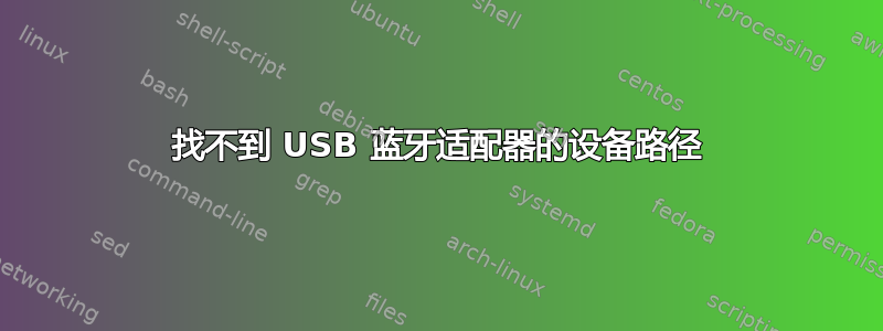 找不到 USB 蓝牙适配器的设备路径