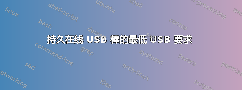 持久在线 USB 棒的最低 USB 要求