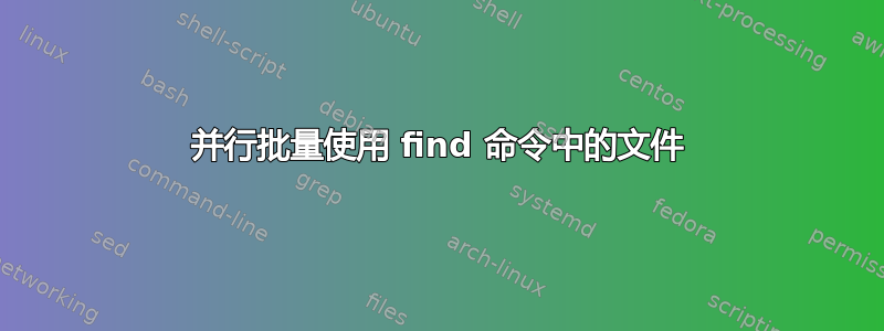 并行批量使用 find 命令中的文件